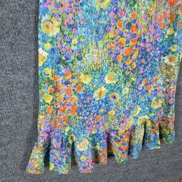 Show Me Your Mumu Alexis Midi Dress XS Painterly Petals Floral CoquetteNWOT - Picture 7 of 11